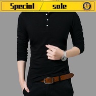 baju tshirt lelaki baju lengan panjang lelaki Kapas Berkualiti] T-Shirt Lelaki Baju Bawah Sweater Pakaian Lelaki Fesyen Slim Lelaki Trend Baru T-Shirt Lengan Panjang Versi Korea Lelaki