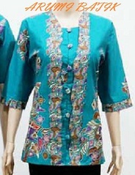 Blouse / Atasan / Baju / Seragam Wanita Batik 1264 Tosca