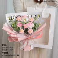 [SG Stock] Cute and Funny Knit crochet Flower Rose Bouquet for House Warming Wedding and Birthday Gr
