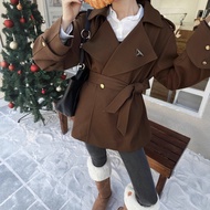 Hooded Windbreaker Jacket - Spring Summer Handsome Lace-Up Belt Design