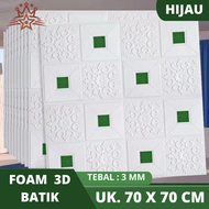 (PAKET 5 LEMBAR = 50 RIBUAN) SIZE 70 X 70 CM WALLPAPER 3D BRICK FOAM BATIK TEBAL 3 MM (SUN FLOWER) + STICKER WARNA