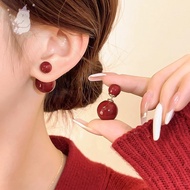【E.five】 Double Sided Pearl Earrings Simple Fashionable Niche Earrings Design Sense Earrings E