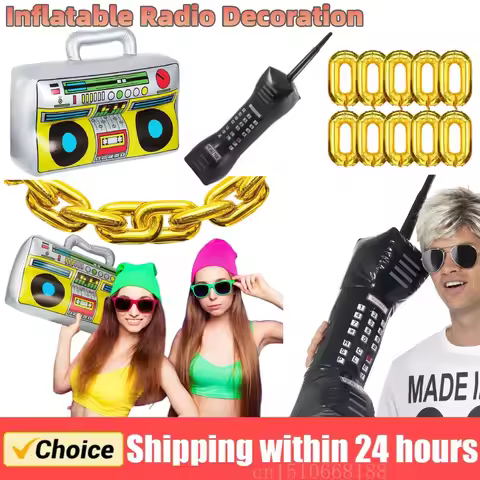 80s 90s Inflatable Radio Toys Party Decorations Phone Shaped Balloon Toys Hip-Hop Themed Disco Birth