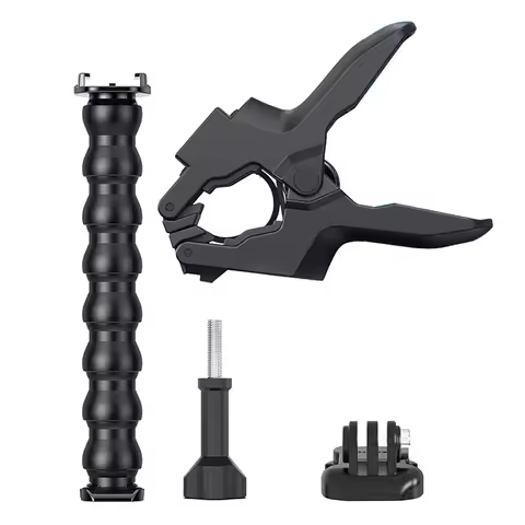 Flexible fixed mount gooseneck telescopic clamp compatible with GoPro Hero 13 12 4 Session 3+ 3 2 1 