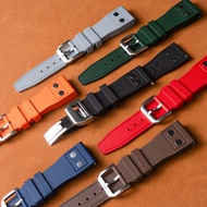 Fluororubber FKM Watch Strap 20mm 22mm For IWC Pilot Watches Portugieser Bracelets Diving Waterproof