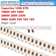 [1-10pcs] 1206 SMD 1000V 50V 100V 2000V 200V 250V 500V 630V 25V 10V 16V X7R Capacitor 100pF 220pF 1n