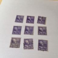 LOT OF 9 1938 Rare Vintage USA Stamp Thomas Jefferson 2 Cents