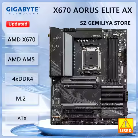 Gigabyte X670 AORUS ELITE AX Motherboard AMD X670 AM5 DDR5 192GB Wi-Fi 6E support Ryzen 9 7900 8500 