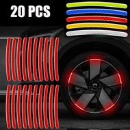 20Pcs Auto Motorcycle Bicycle Car Wheel Hub Reflective Sticker Luminous Stripes Tire Rim Reflective 