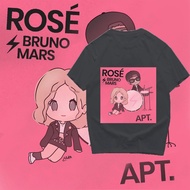 【New】 ROSE & Bruno Mars Collaborate on New song "APT" Stars Round Short Sleeves 1 Cotton Fabric Brea