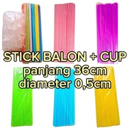 BALLOON STICK + CUP 1 pack contains 100 pcs BALLOON STICK/