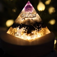 【客製化禮物】紫水晶球智慧五芒星奧剛金字塔小夜燈Orgonite奧根