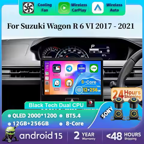 Android 15 For Suzuki Wagon R 6 VI 2017 2018 - 2021 Car Radio Multimedia Video Player Navigation ste