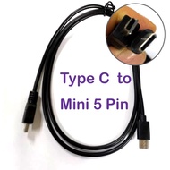 Type C Male to Mini 5 Pin Male Cable Length 0.5M / 1M