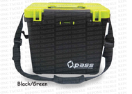 OPASS Fishing tackle box HS02 TACKLE BOX 36L X 21W X 31.5H (CM) BLACK/GREEN Fishing lure storages