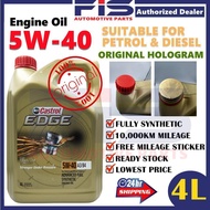 FIS Castrol Original Engine Oil EDGE 5W-40 SN/CF ACEA A3/B3 4Liter Fully Synthetic Minyak Hitam Enjin Kereta 5W40