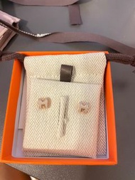 Hermes Mini Pop H Earrings 耳環 奶茶色/玫瑰金