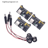 HCVN MB102 Solderless Breadboard Power Supply Module 3.3V 5V With 9V Battery Clip Power Cable 2.1x 5