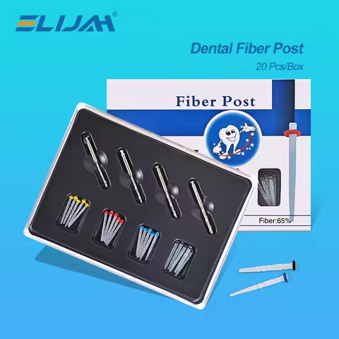 ELIJAH 20Pcs/Bag Dental Fibre Post Size 1.2/1.4/1.6/1.8mm Quartz Kit Glass Resin Root Canal Restorat