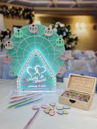 客製化 幸福摩天輪 幸福滿載婚禮簽名板 - 迎賓簽到板 結婚擺設