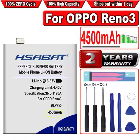 HSABAT 4500mAh BLP755 Battery for Oppo Reno3 Pro Reno 3 5G Find X2 Lite