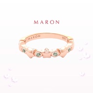 MARON✨ [ของแท้] แหวนพลอยดาว Green Sapphire เงินแท้ แถมฟรี ผ้าเช็ดเครื่องประดับ มีใบรับประกัน พร้อมกล