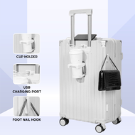 B09A Cup Holder & USB Charger Luggage 20/24/28 Inch TrolleyBagasi Luggage行李箱