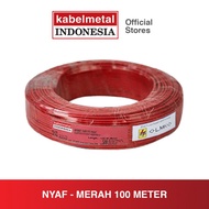 kabel metal - kabel nyaf 1.5 mm 100 meter serabut tembaga listrik sni - merah