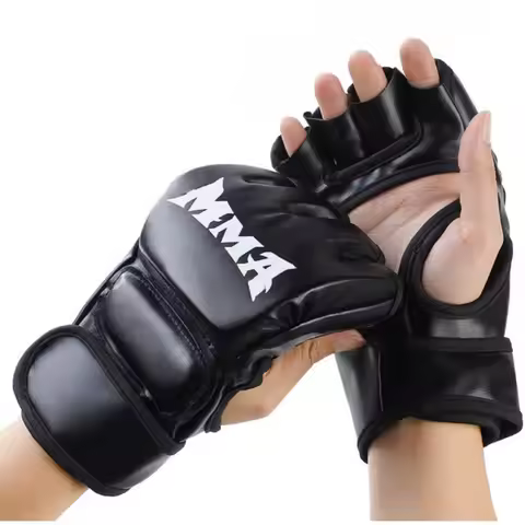 For Professional Boxing Training Gloves Half Finger Leather Cushion for Adult Sanda Boxing UFC Train