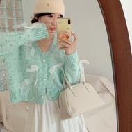 514 HYK SHOP 🇲🇾ribbon cardigan women long sleeve sweater korean styles fashion top knitted wanita