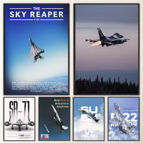 1pc American F-Fighter F22 16 Cool Poster Self-adhesive Art Waterproof Paper Sticker Coffee House Ba