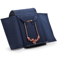 Oirlv เครื่องประดับถุงของขวัญหนังสร้อยคอจี้ถุงเก็บกระเป๋ารอยัลบลูปุ่มเครื่องประดับจัดกระเป๋าสำหรับสร