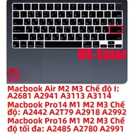 Bàn Phím Silicon Nga Cho MacBook Air/Pro Touchbar A2992/A3113/A2941/A1990/A3114/A2289/A2337/A2141 - 