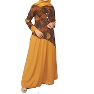 gamis batik kombinasi polos batik solo naufakencana motif nina