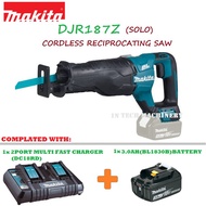 MAKITA DJR187Z CORDLESS RECIPROCATING SAW(SOLO)+1x RAPID(DC18RC)+1x 3.0AH(BL1830B)