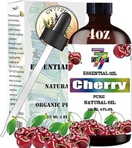 Cherry Essential Oil 4 Fl Oz (120Ml) - Pure and Natural Fragrance Oil Cherry Oil for Aroma Diffuser,Humidifier,Skincare,Home Fragrance,Bath,Spa,Hair Care,Massage,Yoga,DIY Candle,DIY Soap