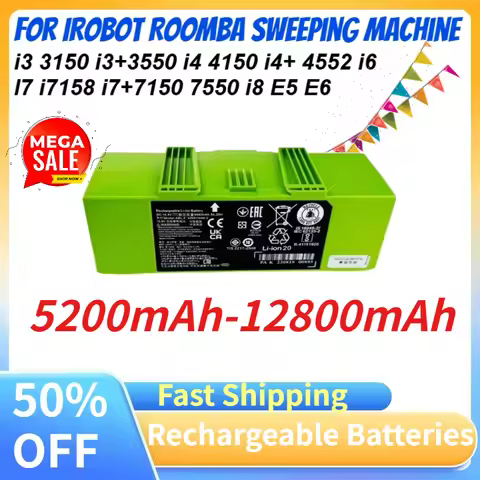12800mAh For IRobot Roomba i3 3150 i3+3550 i4 4150 i4+ 4552 i6 I7 i7158 i7+7150 7550 i8 E5 E6 Sweepi