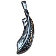 24K Gold Plated Design Takahashi Goro’s Style Stainless Steel Feather Pendant