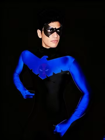 Adults Halloween Nightwing Cosplay Suit Spandex Superhero Zentai Women Men Male Halloween Costume Bo