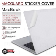 MLIFE-MacBook Pro 14" Sticker (2021-2024) M1-M4 A3116 A3115 A3114 A2992 Protective Film Clear Back C