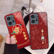 Xiaomi Redmi Note 12 / Redmi Note 12 5G / Redmi Note 12 Pro 5G Glass Case With Dragon Lucky Money CNY
