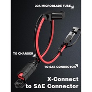 Kord Sambungan Mellbree 1FT SAE Serasi dengan Pengecas Bateri Pintar NOCO Genius, Kabel Penyambung S