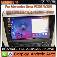 Android 15 For Mercedes Benz W203 W209 C180 C200 C220 C230 2005 - 2009 Video Player Car Radio Stereo