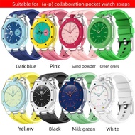 3 Oclock 12 Oclock Optional Royal Pop Transparent Bioceramic Texture Case Solid Two Tone Silicone Wa