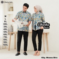 KEMEJA KATUN Couple Batik Tops for Men Latest Modern JumboWanitas - Long & Short Sleeve Shirts - Keb