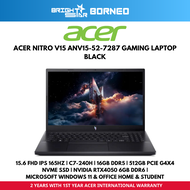 ACER Nitro V15 ANV15-52-7287 Gaming Laptop - 15.6" 165HZ/C7-240H/16GB D5/512GB/RTX4050/W11+HNS
