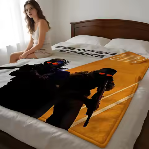 Hot Game C-Counter-Strike CS2 Throw High-Density Short Plush Blanket For Sofa Nap Air-Conditioned Ro