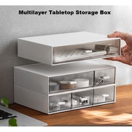 Multilayer Tabletop Storage Box Stackable Tabletop Organizer Grids Drawer Storage Box Desktop Storage Organizer