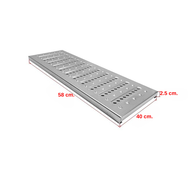 รางระบายน้ำสแตนเลส ฝาท่อ รางน้ำทิ้ง สแตนเลส201 กว้าง10/20/30/40cmยาว58cm รางระบายน้ำ ฝาปิดท่อระบายน้