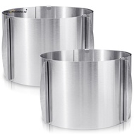 2 Pcs Cake Mold 15 cm High, 6 to 12 Inch Adjustable Cake Ring Cake Baking Supplies for Mousse Baking